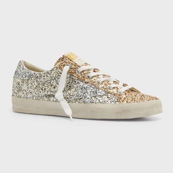 Golden Goose Superstar Bicolor Glitter Low Top Sneakers - Picture 2 of 16